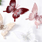 8pcs 3D Fabric Butterfly Clip Ornaments Sequins Glitter Trim Butterfly Clips Decor for Christmas Tree