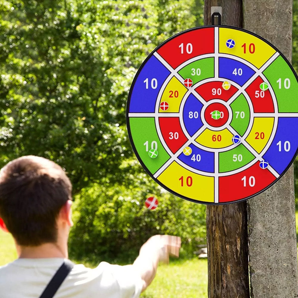 72CM Large Dart Board For Kids With 12 Sticky Balls Double-Sided Dart Board Game