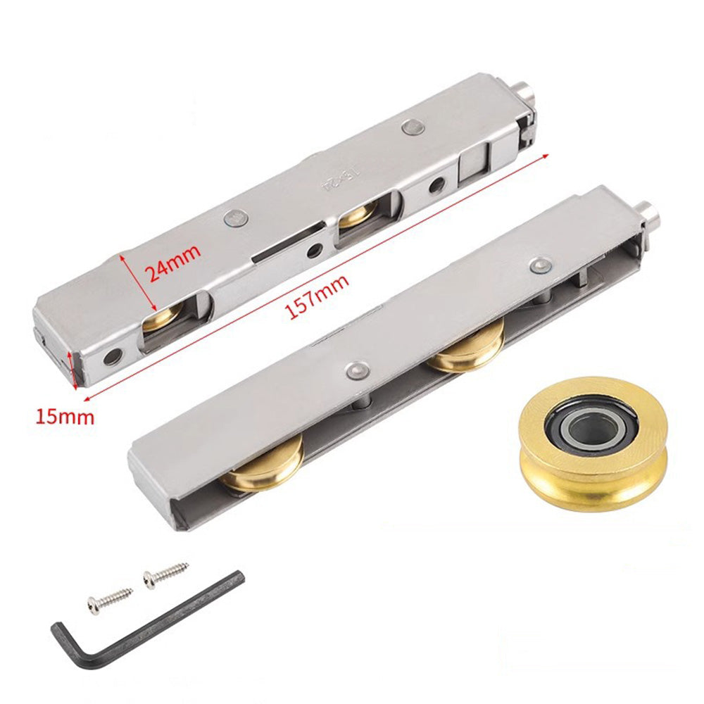 2 PCS Stainless Steel Sliding Door Roller Durable Bottom Guide Wheel for Glass Door