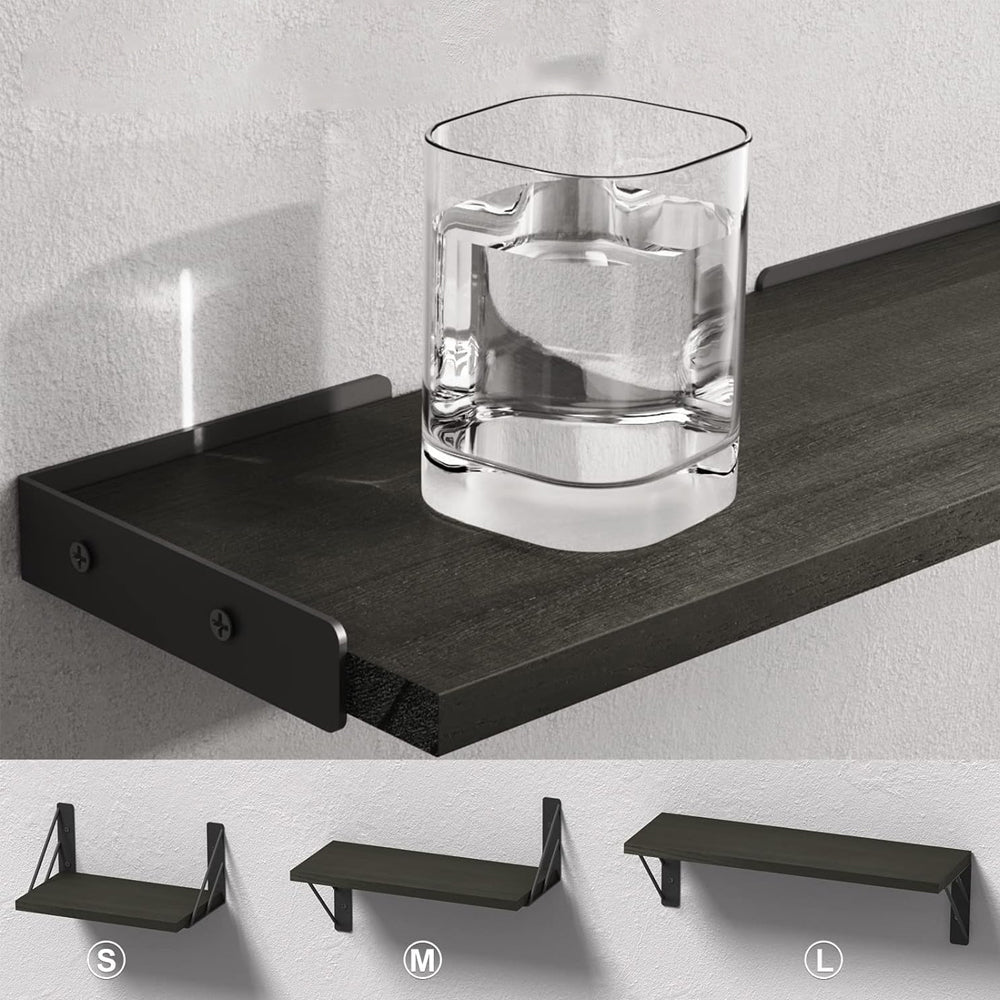 3Pcs Wall Mounted Wood Floating Shelf Storage Display for Bedroom Decor