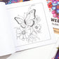 2 Coloring Books with 24 Floral and 24 Butterfly Designs