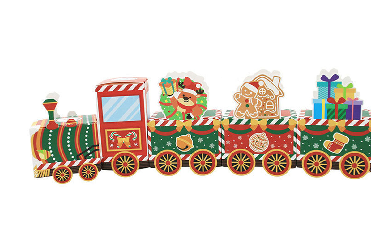 24 Piece Cardstock DIY Christmas Train Advent Calendar Candy Boxes