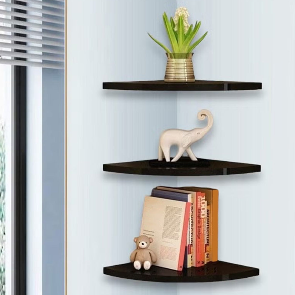 No-Drill Floating Corner Shelf Set for Wall Storage