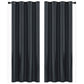 2 Pack 100 Percent Blackout Curtains with Black Liner for Bedroom Living Room and Office-Black