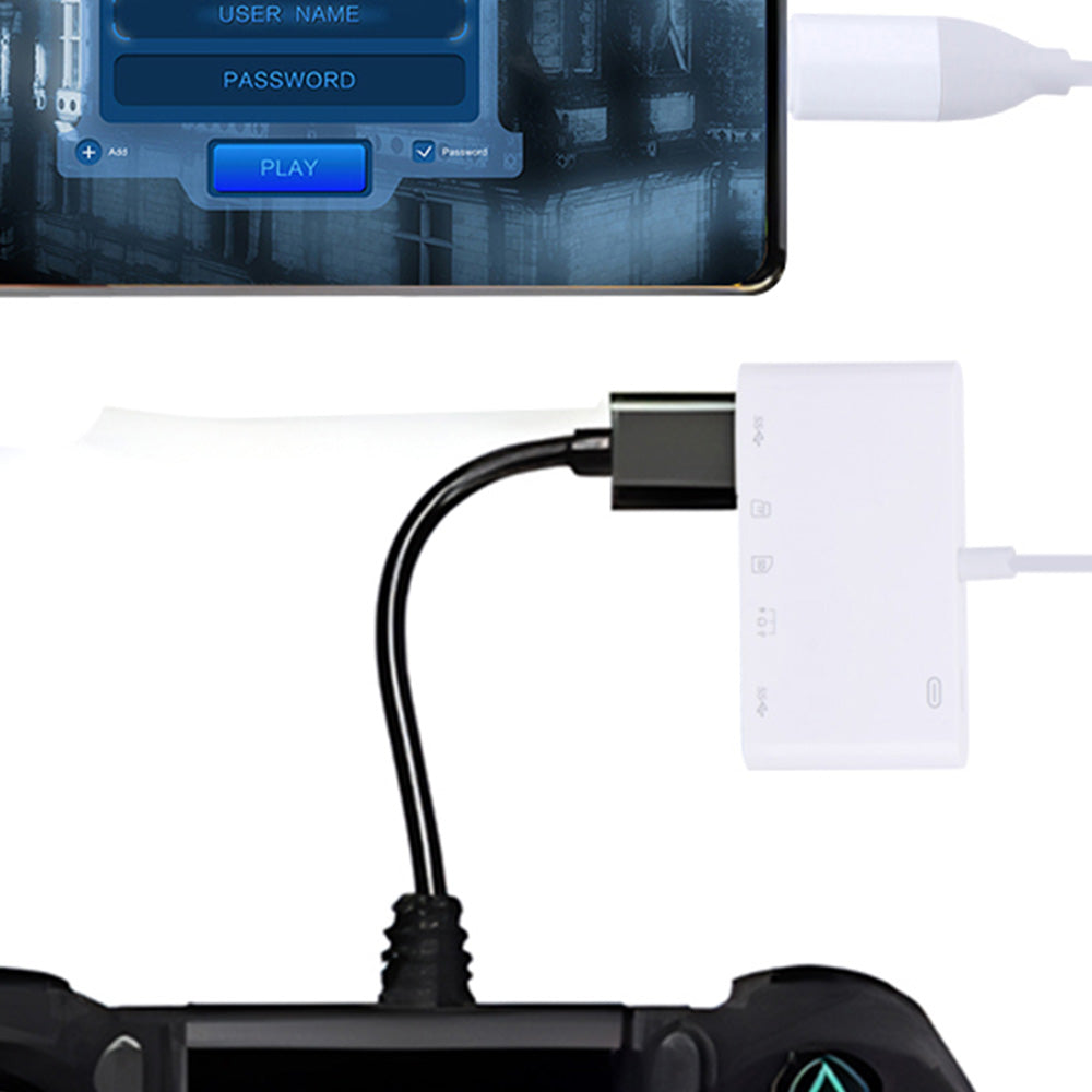 For iPhone iPad  5 in 1 USB-C SD Card Reader USB-C to Memory Card OTG Adapter