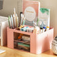 Pen Organizer with 2 Drawer Multi-Functional Pencil Holder for Desk