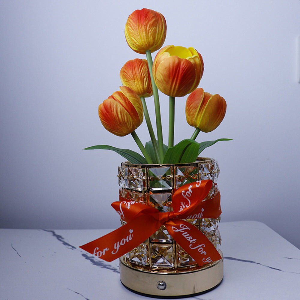 Tulip Flower Lamp Valentine Day Gifts 3 Color Dimming Night Light