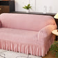 Seersucker Couch Cover with Ruffle Hemline Stretch Sofa Cover