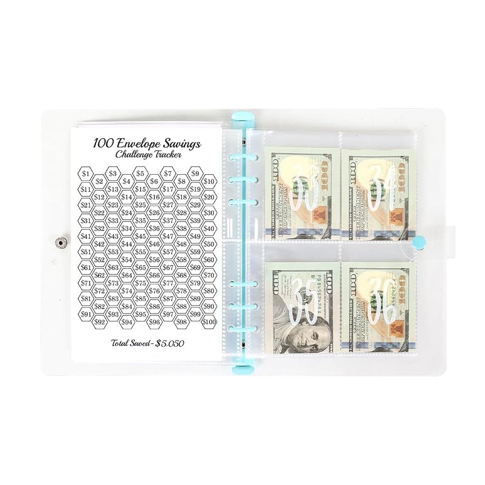 100 Envelopes Money Saving Challenge Binder Budget Planner Book