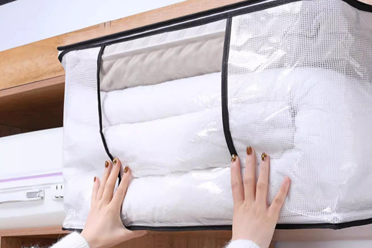 Clothes Quilt Blanket Storage Bags Foldable Blanket Storage Bins For Bedroom