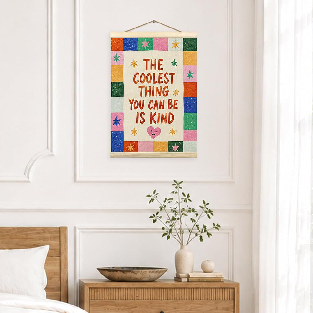 Colorful Inspirational Words Art Prints with Hanging Cord for Home Office Classroom