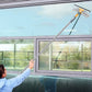 2 in 1 Window Squeegee Window Cleaner Kit with 2 Microfiber Cloths-4-Section Pole