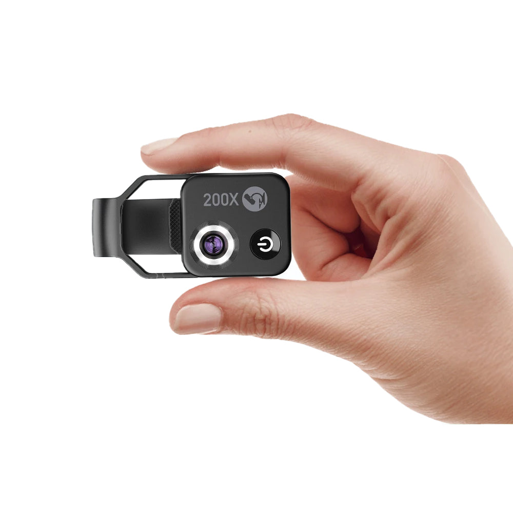 200X Phone Mini Pocket Microscope with CPL Handheld Lens and LED Light