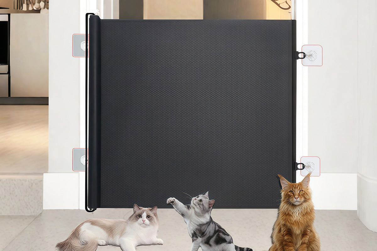 No Drill Retractable Pet Gate Barrier for Dogs and Cats Indoor Outdoor Use