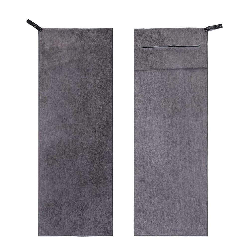 120x50cm Quick Dry Microfibre Gym Towel with Pocket and Silicone Base
