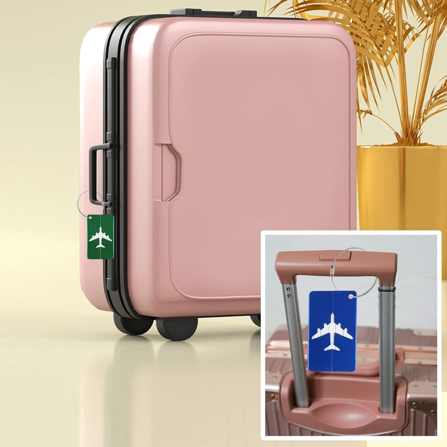 4Pcs Portable Aluminum Alloy Anti Loss Luggage Tags Travel ID Labels