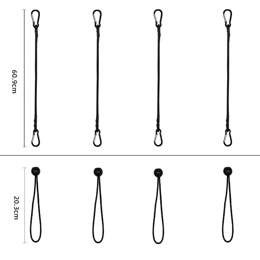 8 Pcs Bungee Cords with Carabiner Elastic Cargo Straps Assorted Lengths