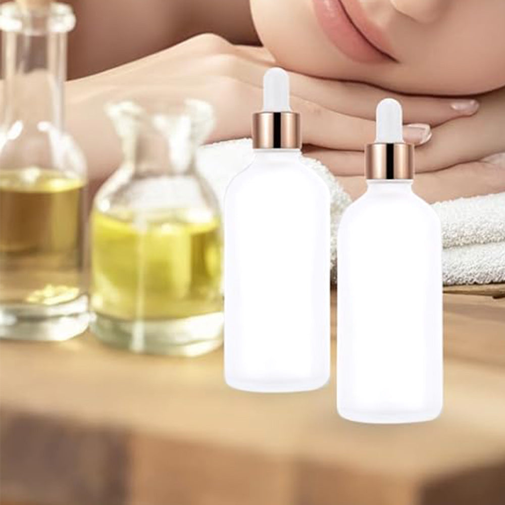 10 Pack Glass Dropper Bottles Rose Gold Caps for Essential Oils 15ml 30ml 50ml