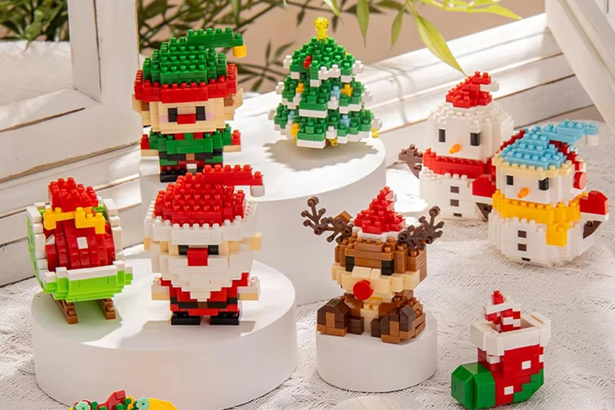 Christmas Building Blocks Set Xmas Building Figures DIY Stocking Stuffers