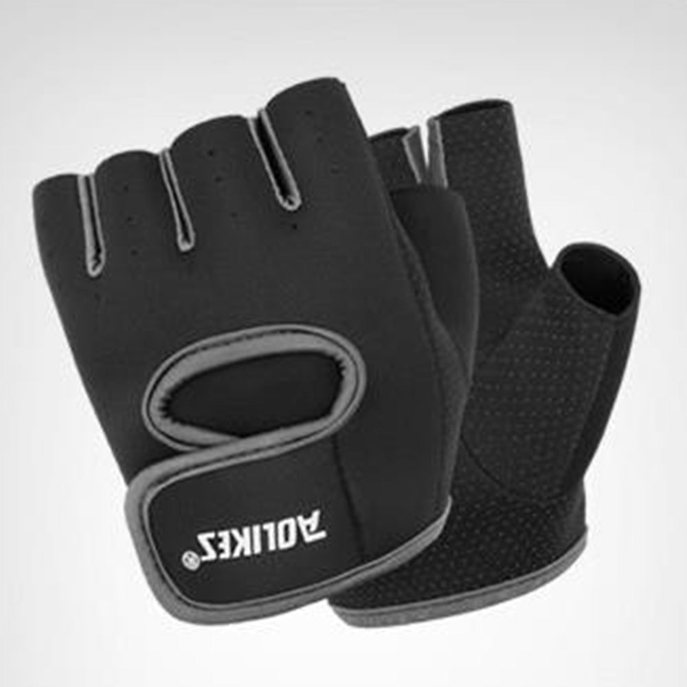 Gym Gloves Half Finger Sports Training Fitness Exercise Cycling Weight Lifting Gloves for Men Women-Black