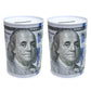 2 Pack Metal Money Saving Banks Benjamin Franklin 100 Dollar Bill Tin Design