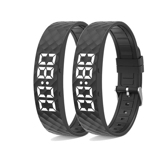2Pcs Vibrating Alarm Watch Silent Wristband Wrist for Deep Sleepers