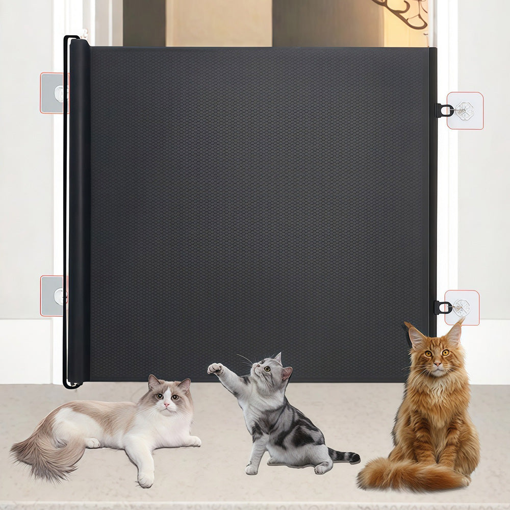 Retractable Pet Gate No Drill Barrier for Dogs and Cats Indoor Outdoor Use