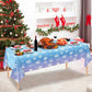 3Pcs Christmas Snowflake Tablecloth Winter Wonderland Table Cover