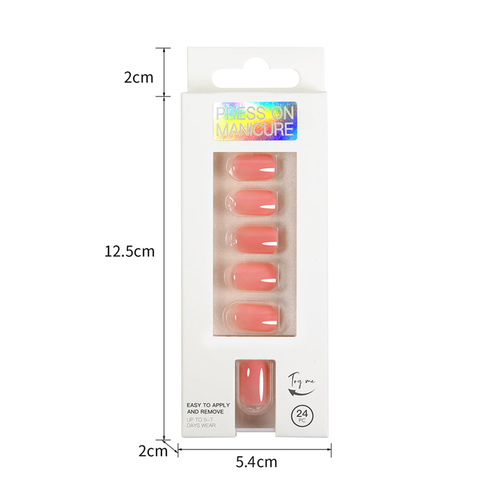 3Sets Reusable Solid Color Fake Nails Press On Manicure