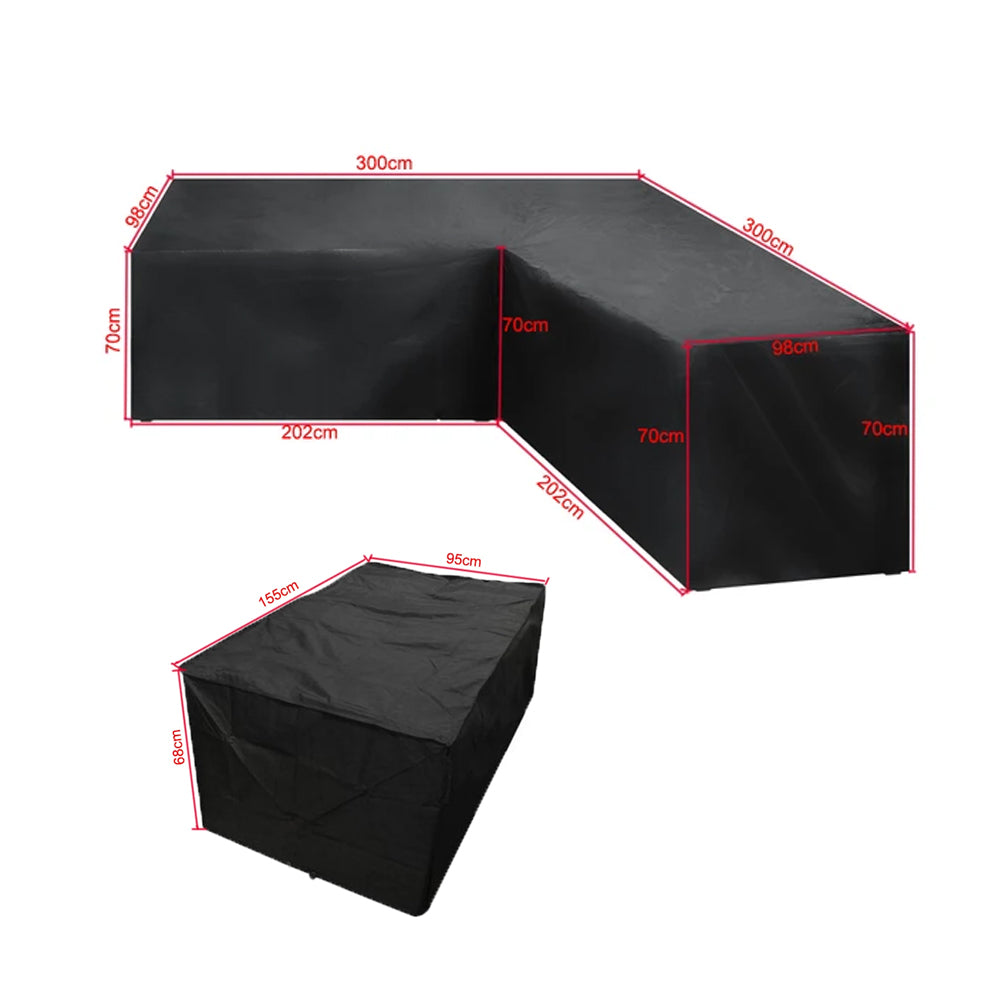 2Pcs Waterproof L-Shape Outdoor Furniture Cover Set