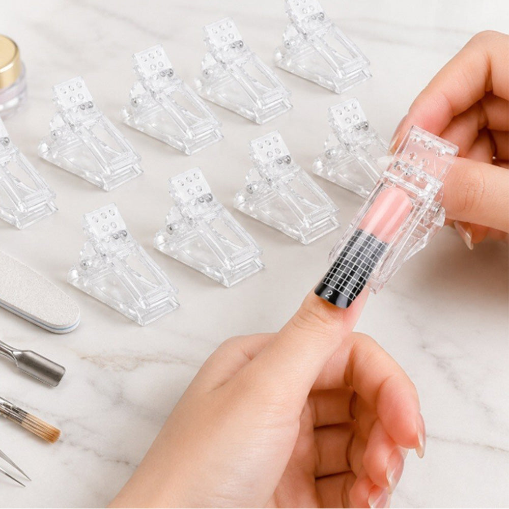 10 Piece Clear Durable Nail Tips Clips for Home and Salons