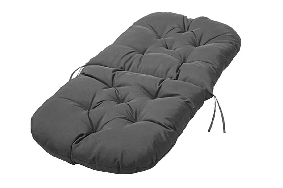 Solid Twill Swivel Rocker Chair Cushion High Back Water Resistant Pad-Grey