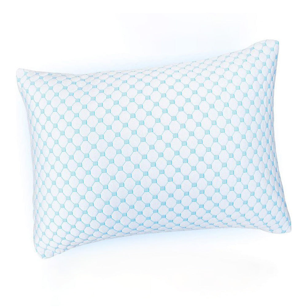 Cooling Shredded Memory Foam Pillows for Side Back Sleepers with Washable Cover-Blue