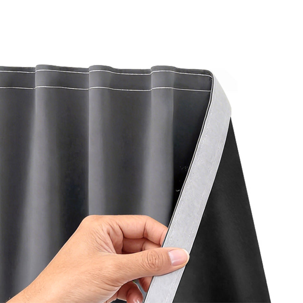 Blackout Curtains No Drill Adhesive Curtains for Bedroom Living Room Office-Grey