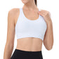 Women Adjustable Sports Bra Wide Strap Design for Running and Gym Fitness-White