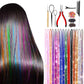 120cm 18-Color Hair Tinsel Kit Heat-Resistant Colored Hair Glitter for Girls