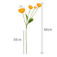 6Pcs 4 Head Artificial Poppy Flowers Papaver Rhoeas Flocking Stem Bouquet-White, Orange