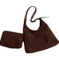 Bucket Bag with Purse Suede Bag Suede Tote Bag Suede Hobo Bags