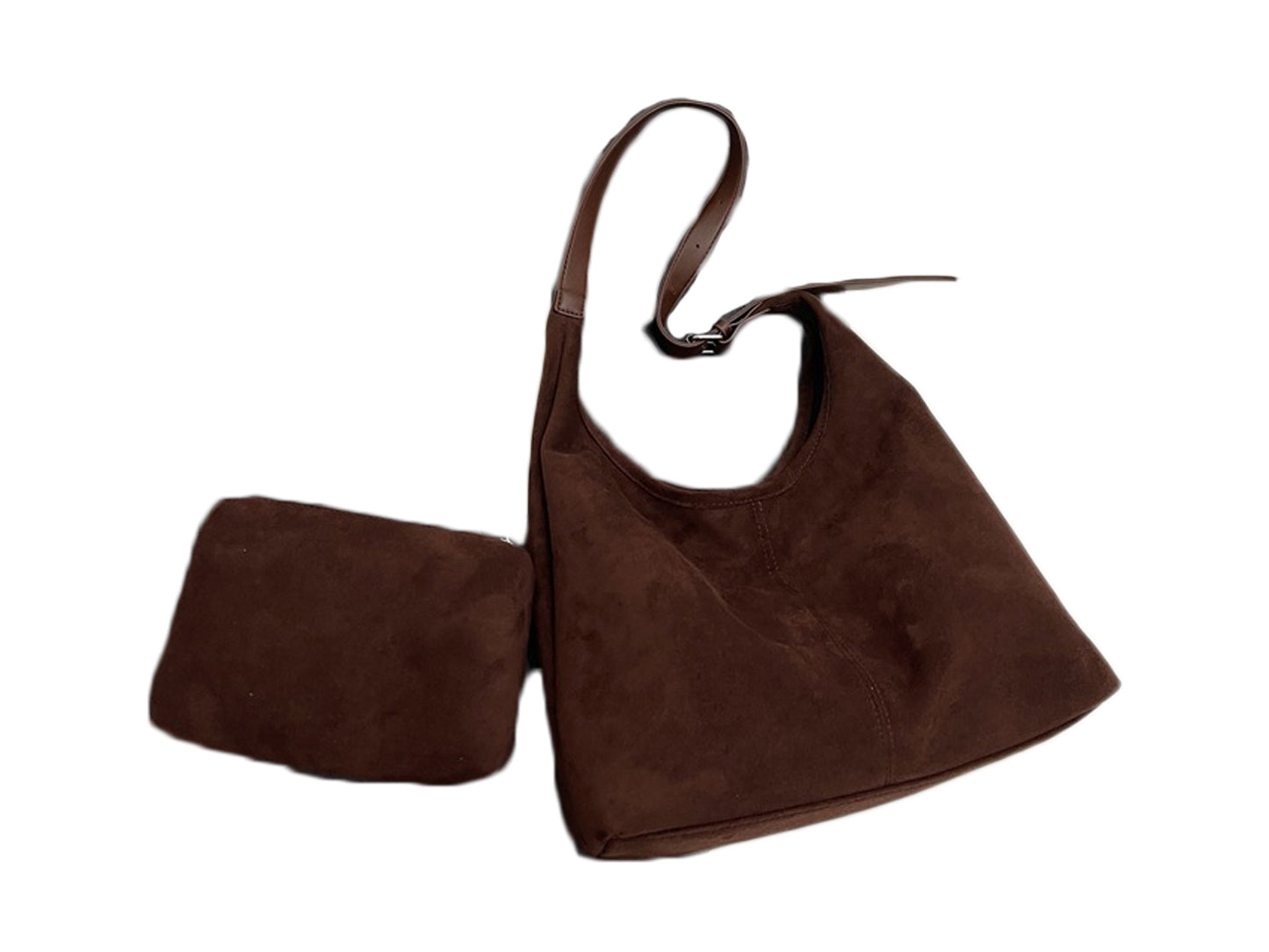 Bucket Bag with Purse Suede Bag Suede Tote Bag Suede Hobo Bags