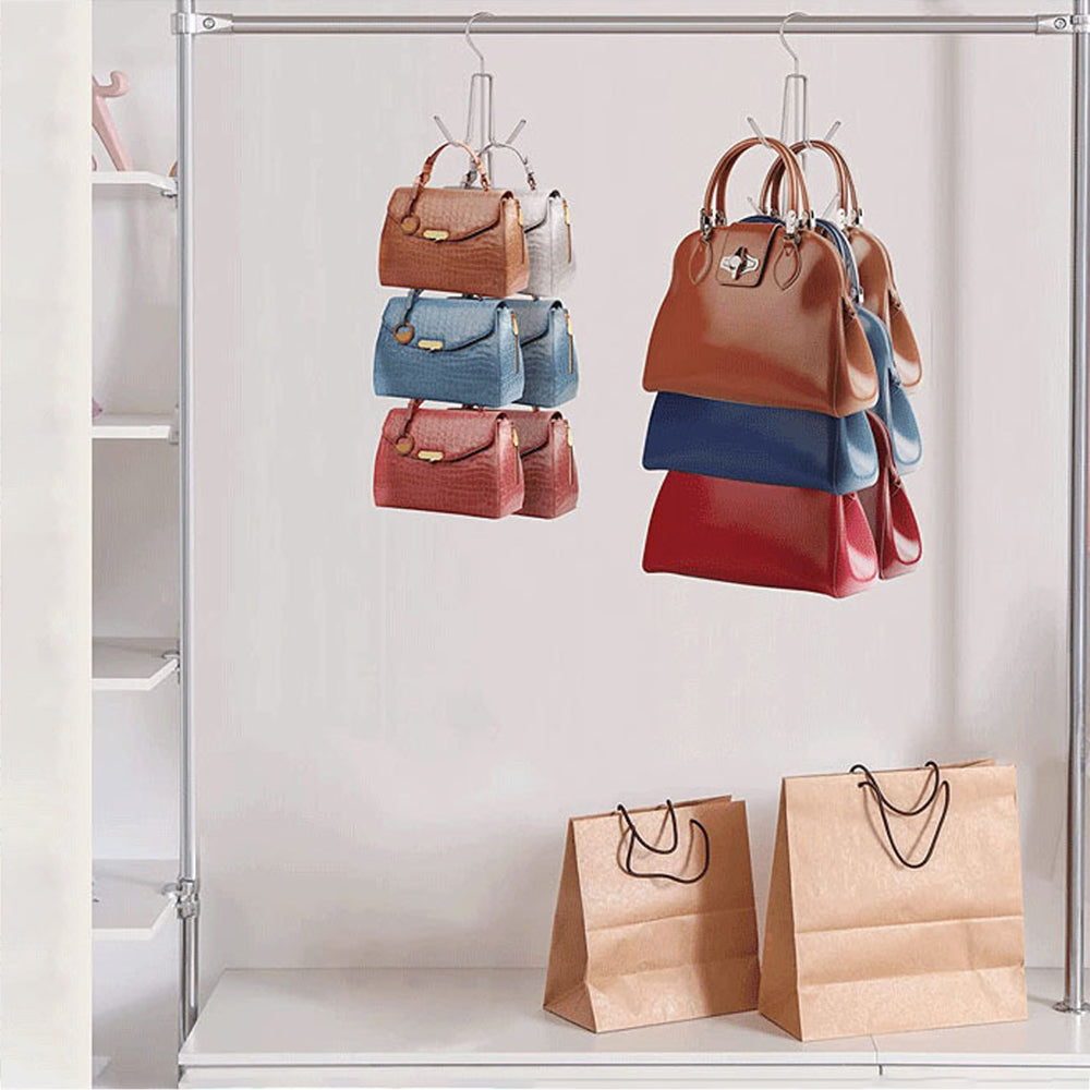 4Pcs Metal Rotatable Hanging Bag Holder for Closet
