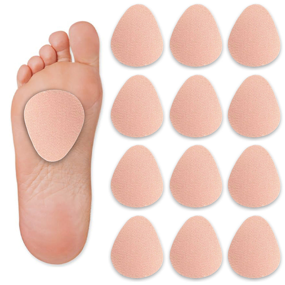 12Pcs Felt Forefoot Cushion Pads Oval Metatarsal Insoles for High Heels