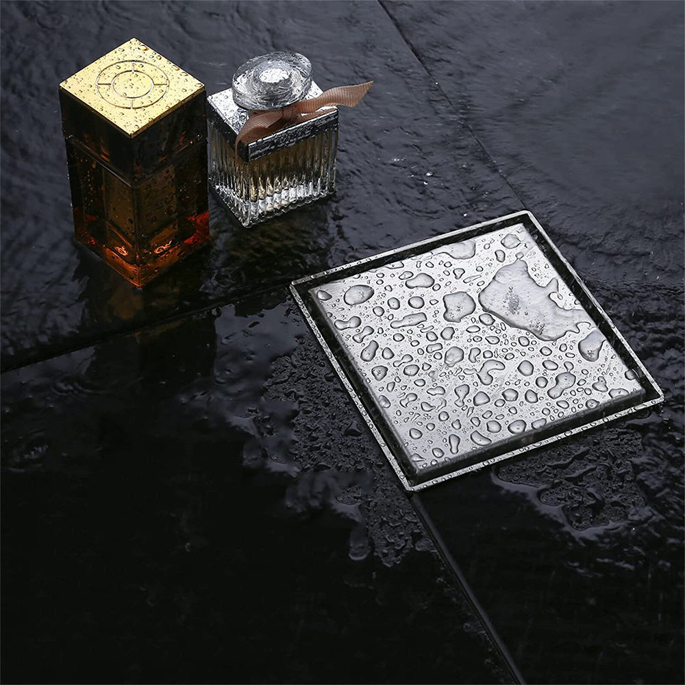 Square Shower Drain with Filter Detachable Stainless Steel Floor Drain for Bathroom Balcony