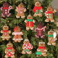 12Pcs Gingerbread Man Christmas Tree Hanging Pendants