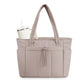 Women Handheld Tote Bag with Cup Holder Compartment and Luggage Sleeve for Travel Work