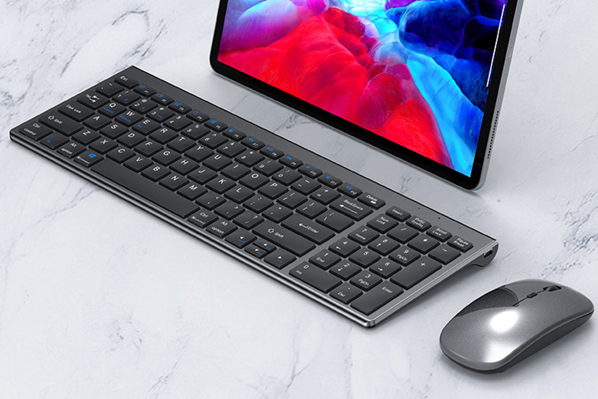 Wireless Bluetooth Keyboard Mouse Triple Modes Rechargeable For Tablet PC
