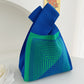 2Pcs Cute Knitted Wrist Bag-Blue Line
