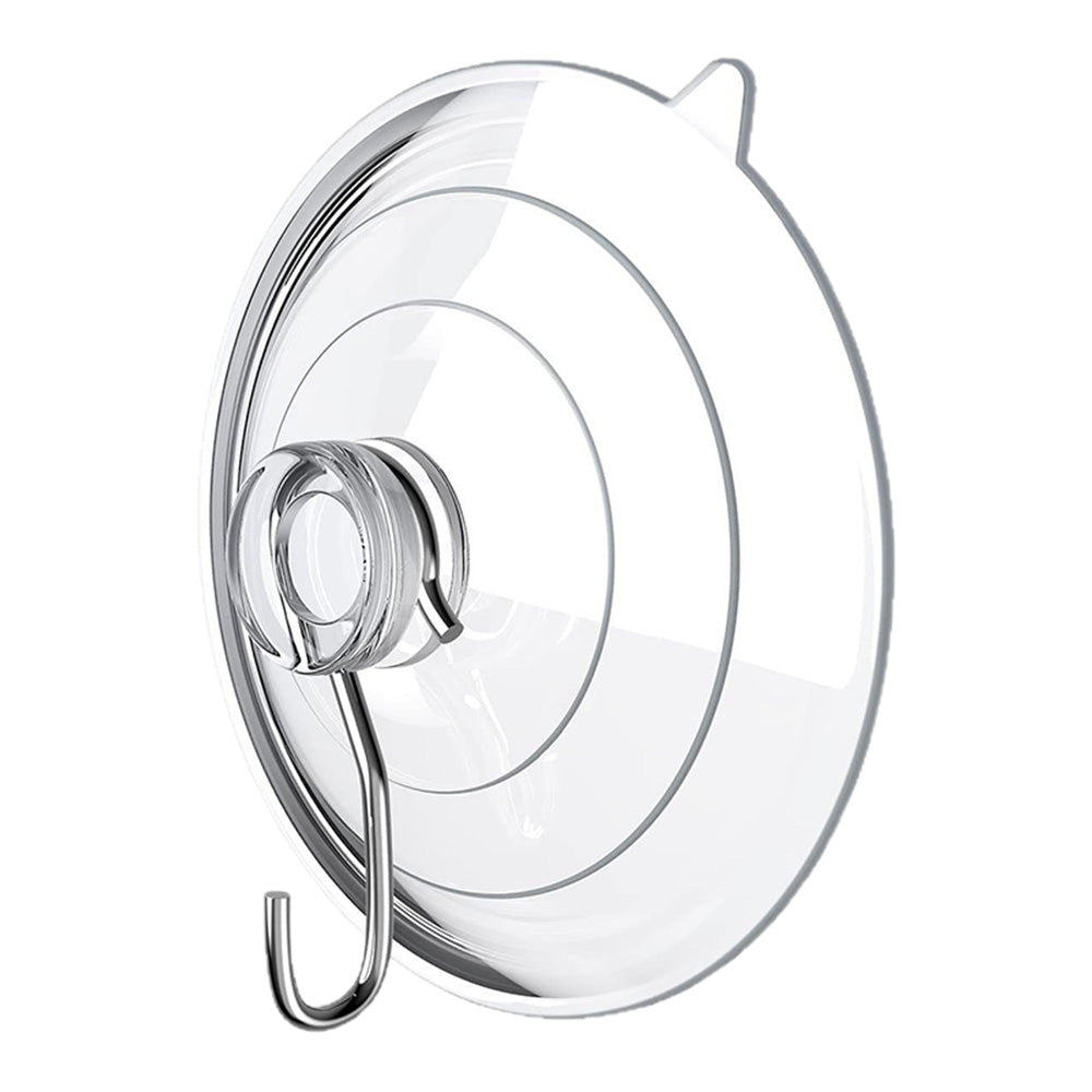 20 Pack Suction Cup Hooks Clear with Stainless Steel Hook Removable Reusable