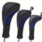 3Pcs Set Golf Club Head Cover for Woods and Driver with Interchangeable Tags 3 4 5 7 X