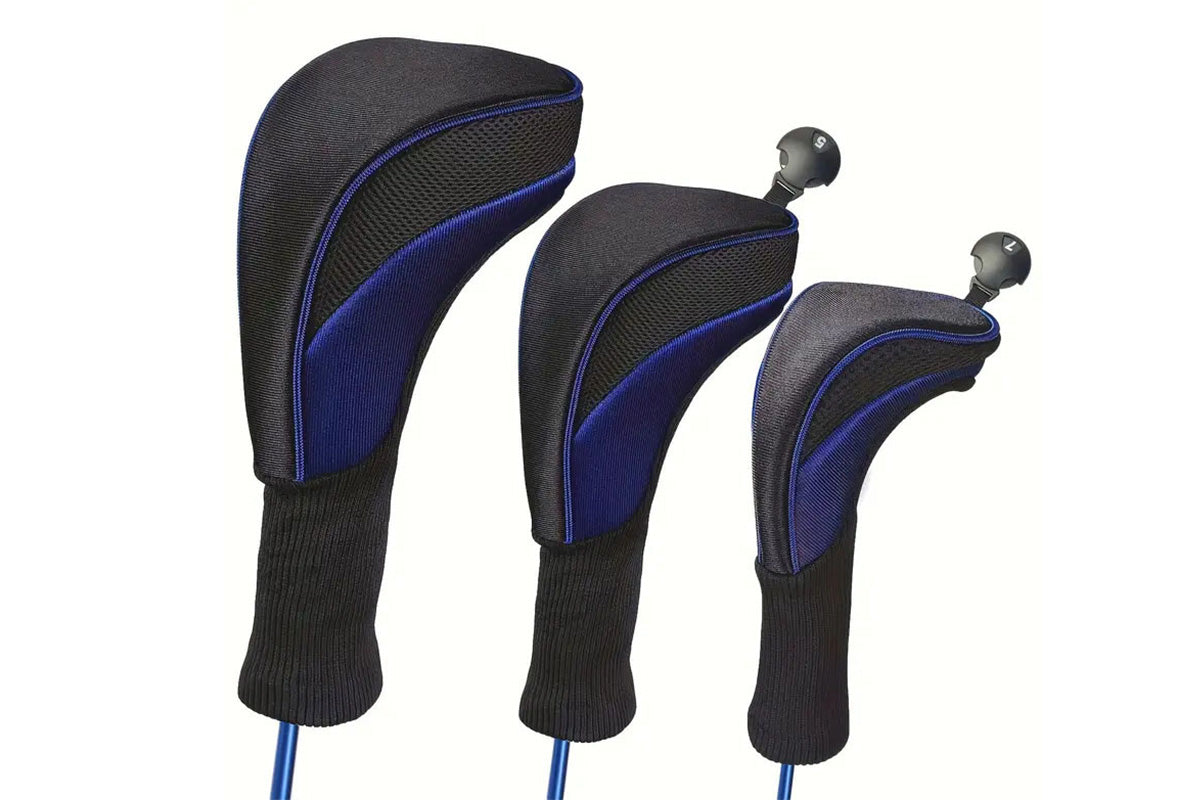 3Pcs Set Golf Club Head Cover for Woods and Driver with Interchangeable Tags 3 4 5 7 X