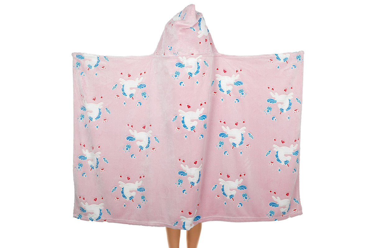 Printed Luminous Hoodie Blanket Glow in The Dark Hooded Blanket Wearable Blanket